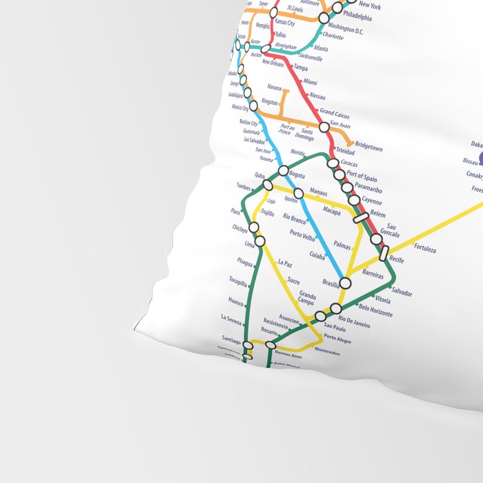 World Metro Subway Map Pillow Sham Gallery Image 4