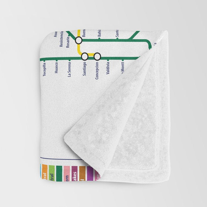 World Metro Subway Map Throw Blanket Gallery Image 3