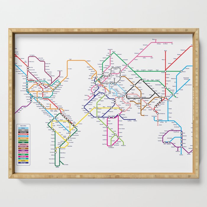World Metro Subway Map Serving Tray Gallery Image 1