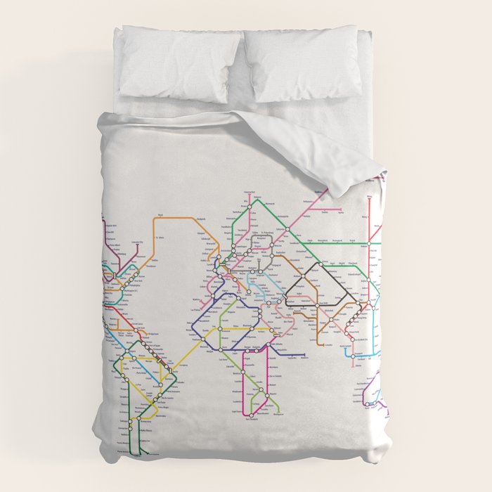 World Metro Subway Map Duvet Cover Gallery Image 6