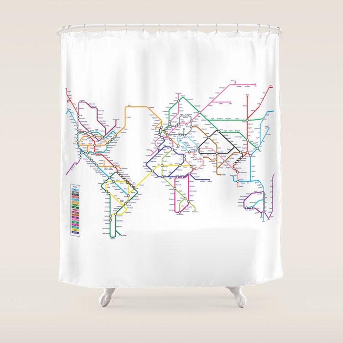 World Metro Subway Map Shower Curtain Gallery Image 1
