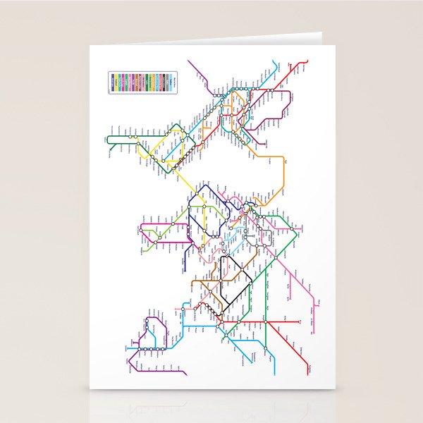 World Metro Subway Map Stationery Card Gallery Image 1