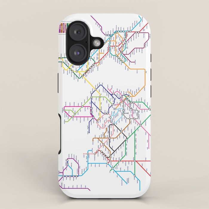 World Metro Subway Map iPhone Case Gallery Image 1