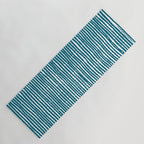 Teal Striped Abstract Pattern Yoga Mat Gallery Image 1