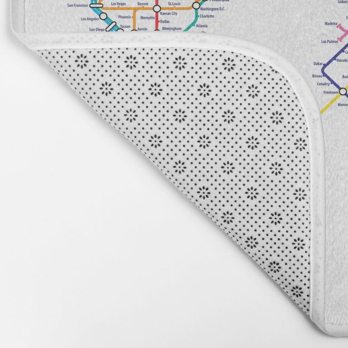World Metro Subway Map Bath Mat Gallery Image 2