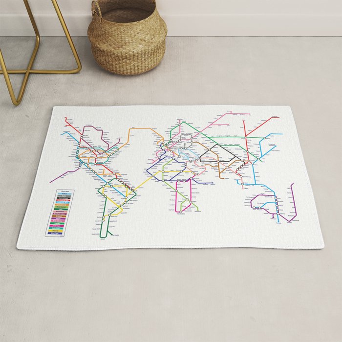 World Metro Subway Map Rug Gallery Image 1