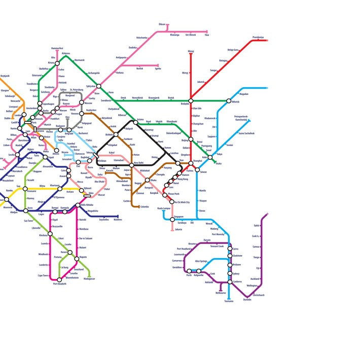 World Metro Subway Map Coffee Mug Gallery Image 2