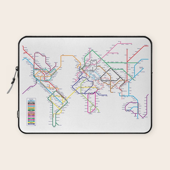 World Metro Subway Map Laptop Sleeve Gallery Image 1