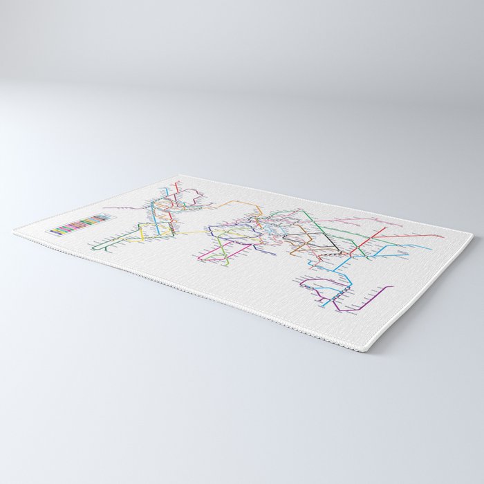 World Metro Subway Map Rug Gallery Image 3