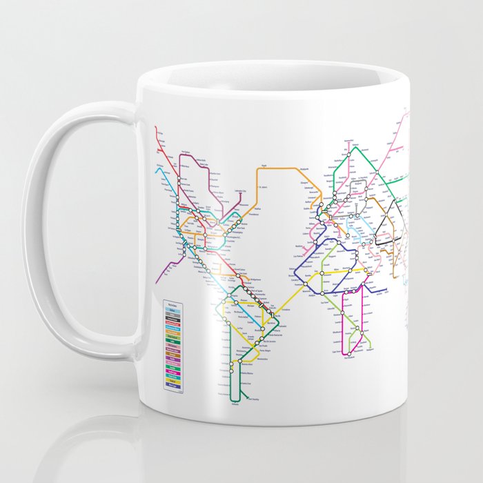 World Metro Subway Map Coffee Mug Gallery Image 3