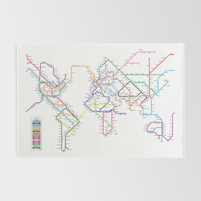 World Metro Subway Map Rug Gallery Image 2