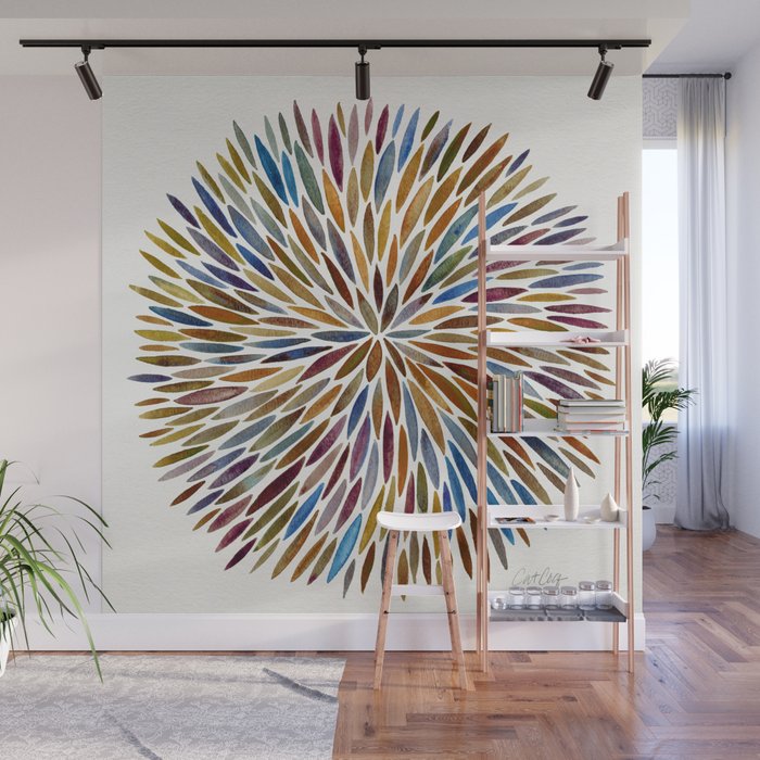 Watercolor Burst - Retro Palette Wall Mural Gallery Image 1