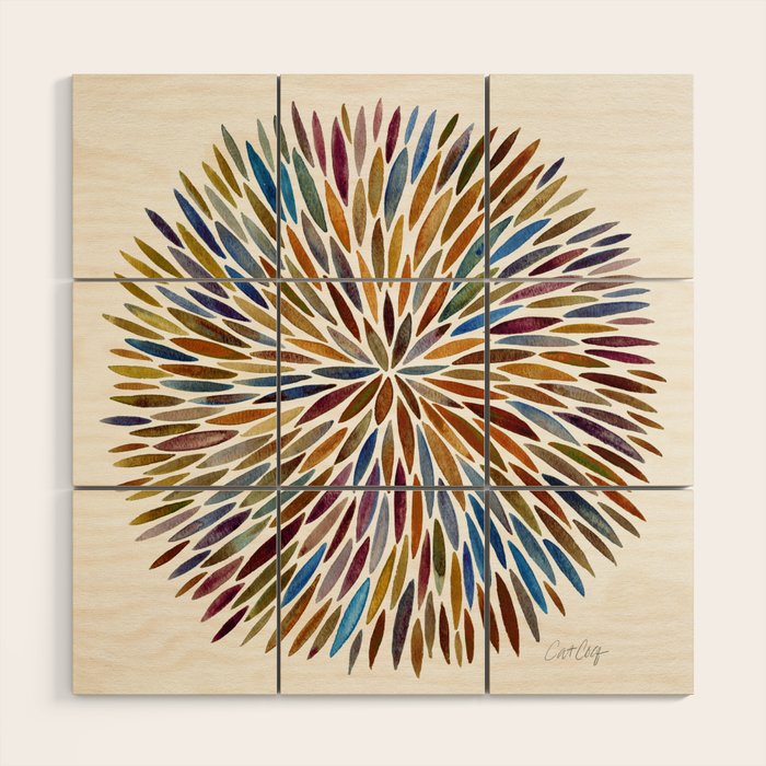 Watercolor Burst - Retro Palette Wood Wall Art Gallery Image 1