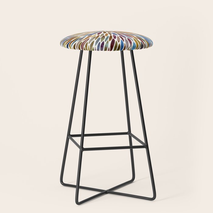Watercolor Burst - Retro Palette Stool Gallery Image 1