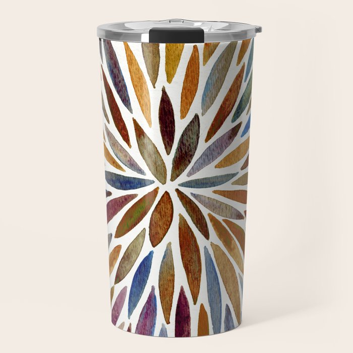Watercolor Burst - Retro Palette Travel Mug Gallery Image 1