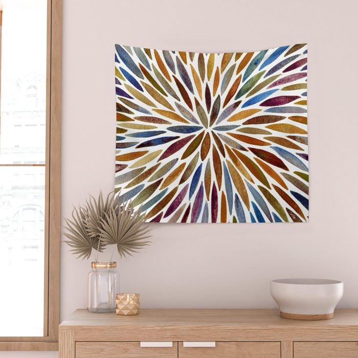 Watercolor Burst - Retro Palette Wall Tapestry Gallery Image 2