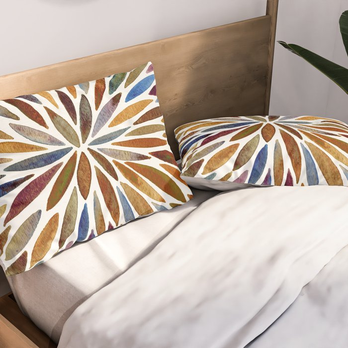 Watercolor Burst - Retro Palette Pillow Sham Gallery Image 2