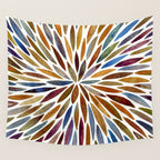 Watercolor Burst - Retro Palette Wall Tapestry Gallery Image 4