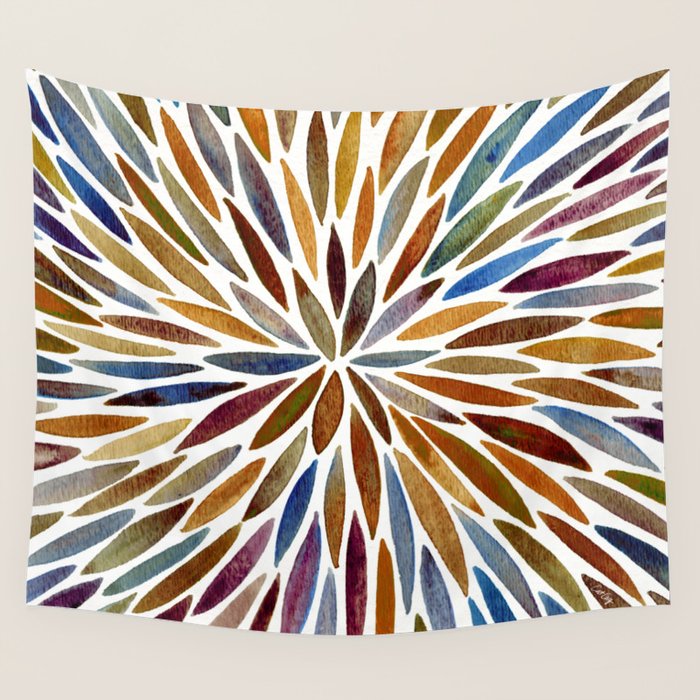 Watercolor Burst - Retro Palette Wall Tapestry Gallery Image 4