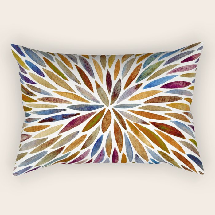 Watercolor Burst - Retro Palette Rectangular Pillow Gallery Image 1