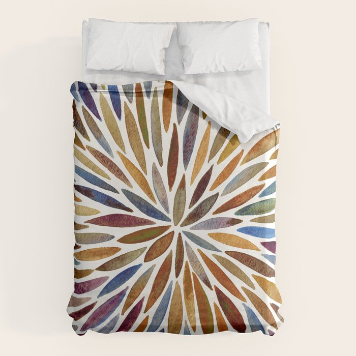 Watercolor Burst - Retro Palette Duvet Cover Gallery Image 6