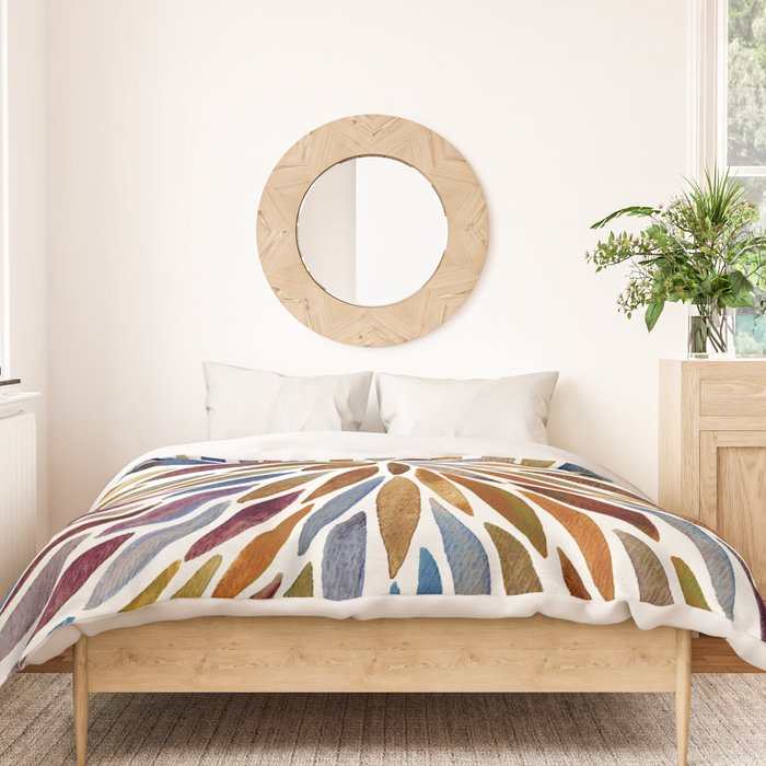 Watercolor Burst - Retro Palette Duvet Cover Gallery Image 3