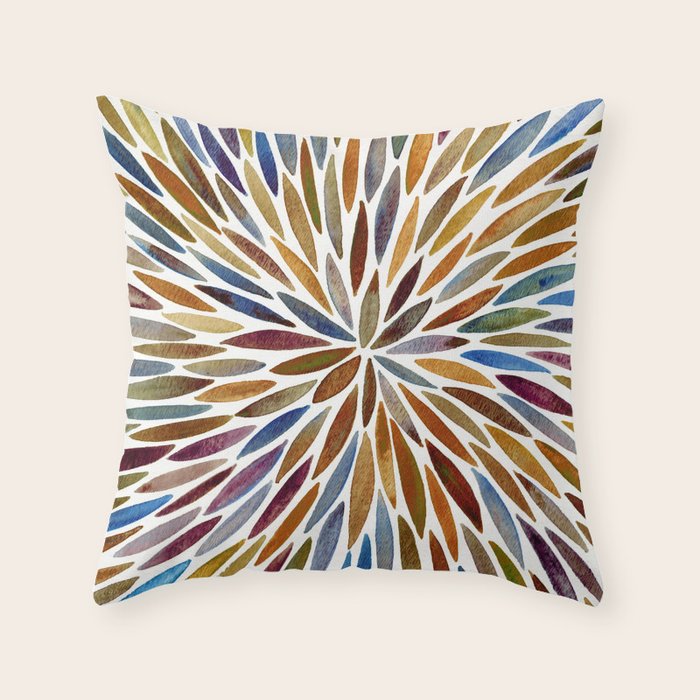 Watercolor Burst - Retro Palette Throw Pillow Gallery Image 6