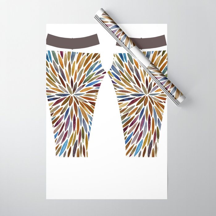 Watercolor Burst - Retro Palette Wrapping Paper Gallery Image 1