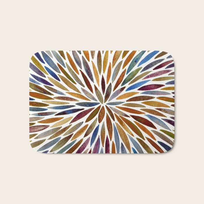 Watercolor Burst - Retro Palette Bath Mat Gallery Image 1