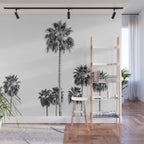 Los Angeles Palm Trees - Black and White Photography Wall Mural Gallery Image 1