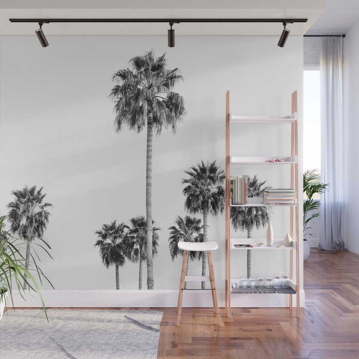 Los Angeles Palm Trees - Black and White Photography Wall Mural Gallery Image 1