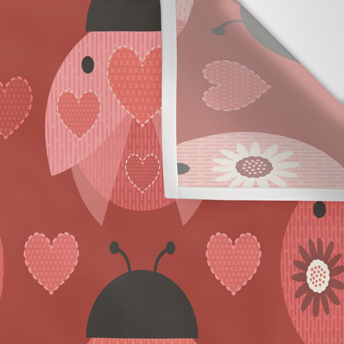 Love Bug Ladybugs - Valentines Day Colors Wall Tapestry Gallery Image 3
