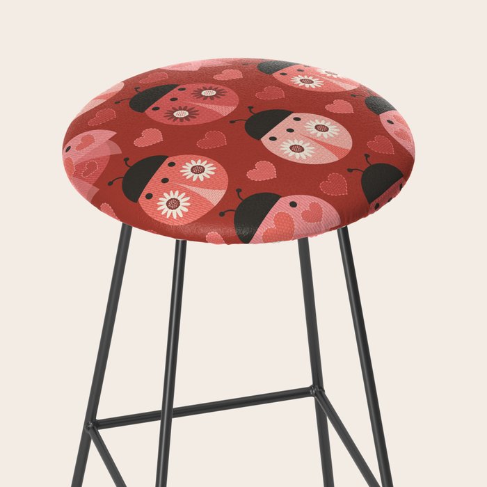 Love Bug Ladybugs - Valentines Day Colors Stool Gallery Image 2