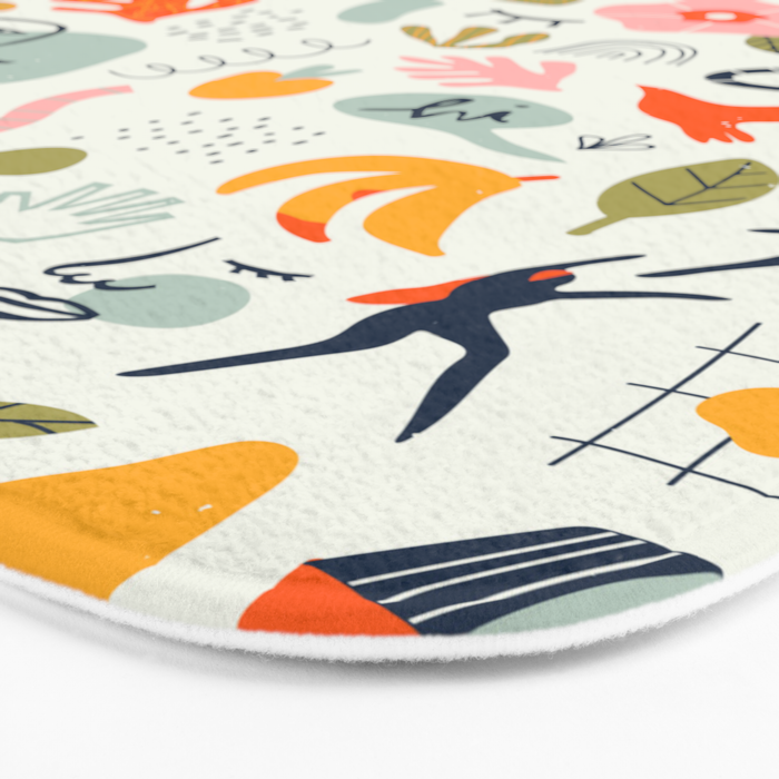 Abstract organic summer nature art pattern Bath Mat Gallery Image 3