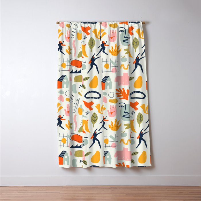 Abstract organic summer nature art pattern Window Curtain Gallery Image 3