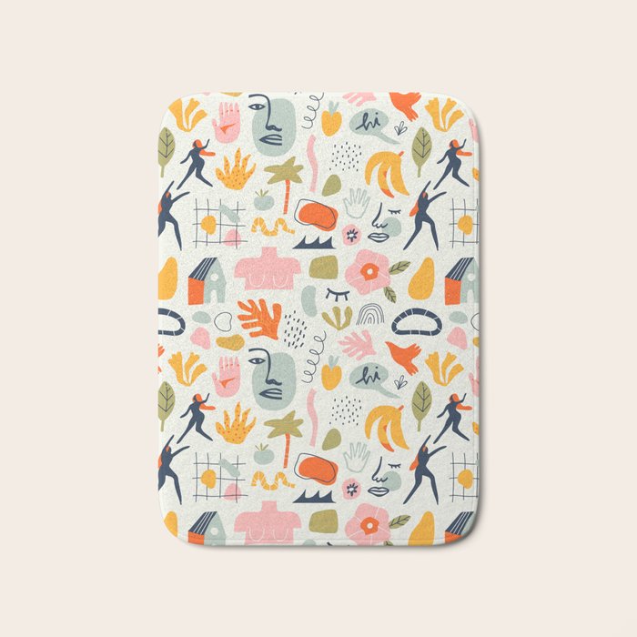Abstract organic summer nature art pattern Bath Mat Gallery Image 1
