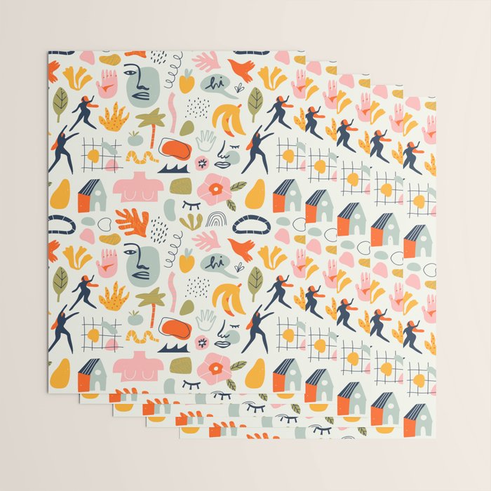 Abstract organic summer nature art pattern Wrapping Paper Gallery Image 3