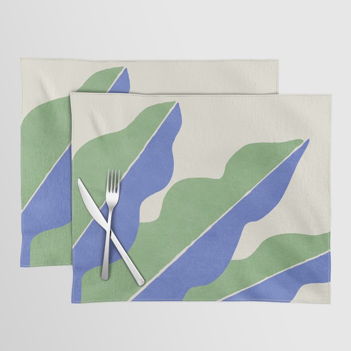 Color Block Abstract Leaf - Blue Green Placemat Gallery Image 1