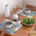 Color Block Abstract Leaf - Blue Green Placemat Gallery Image 2