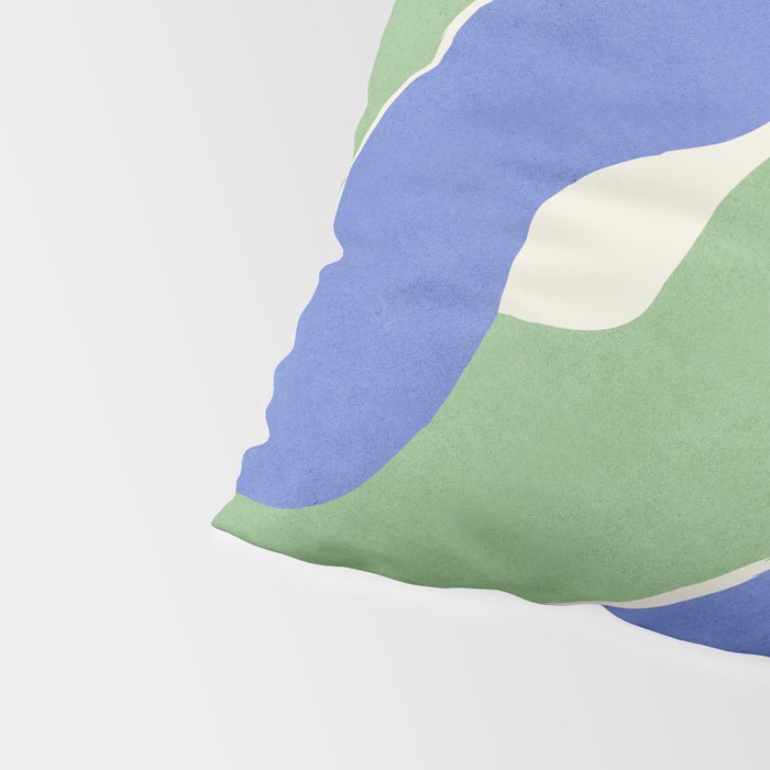 Color Block Abstract Leaf - Blue Green Pillow Sham Gallery Image 4