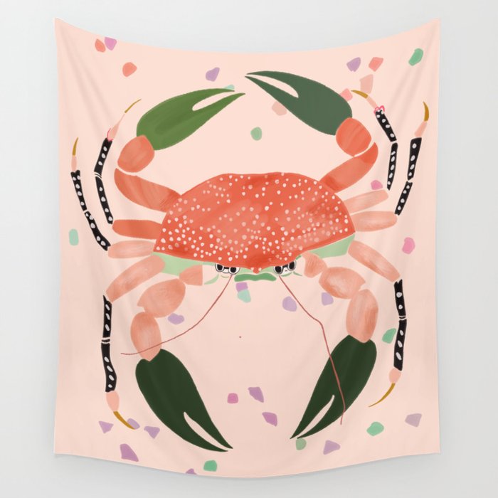 Crab Fiesta Wall Tapestry Gallery Image 4