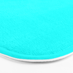 AQUA CYAN Solid Color Plain Neon Blue Shade  Bath Mat Gallery Image 3