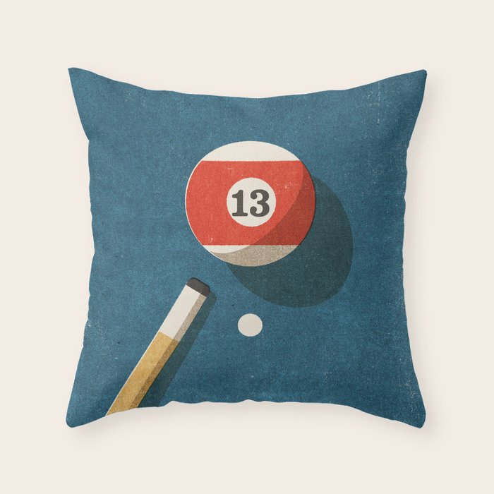 BILLIARDS / Ball 13 Throw Pillow Gallery Image 1