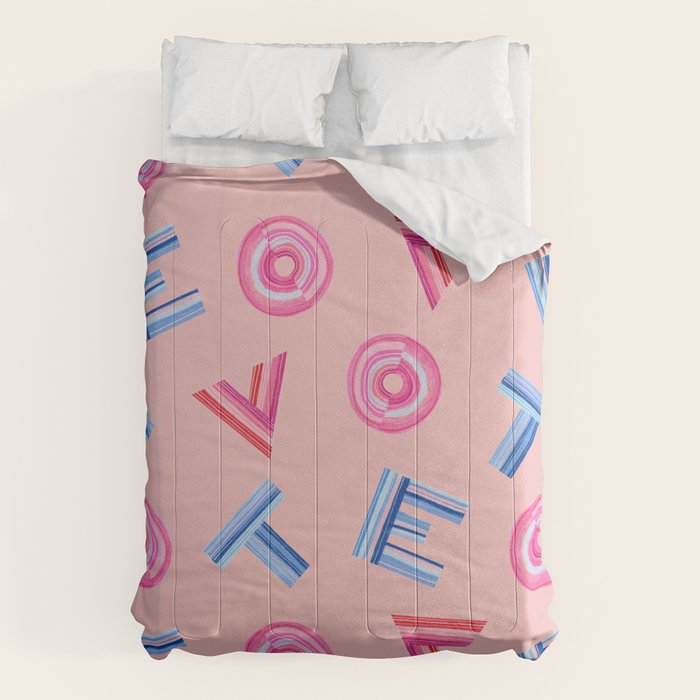 Cast Your Vote | Hand-Lettered Pattern in Peach Comforter Gallery Image 6