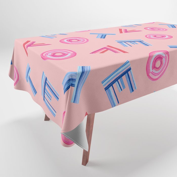 Cast Your Vote | Hand-Lettered Pattern in Peach Tablecloth Gallery Image 1
