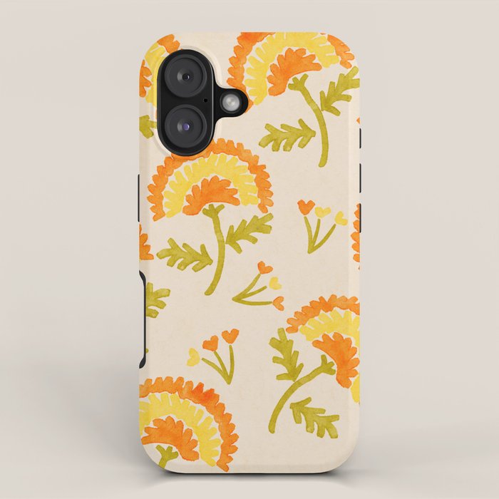 Marigold print- Mexico City Flower Market  iPhone Case Gallery Image 1