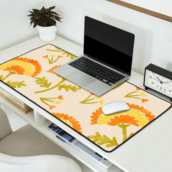 Marigold print- Mexico City Flower Market  Desk Mat Gallery Image 2