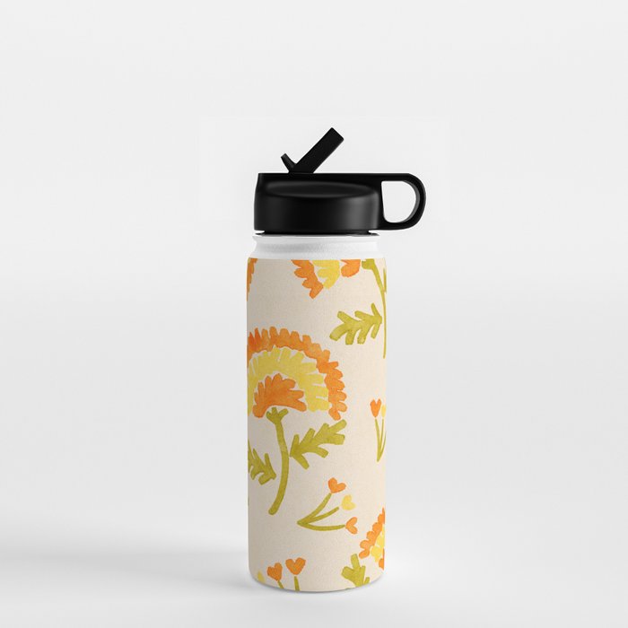 Marigold Print- Mexico City Flower Market  Water Bottle Gallery Image 1