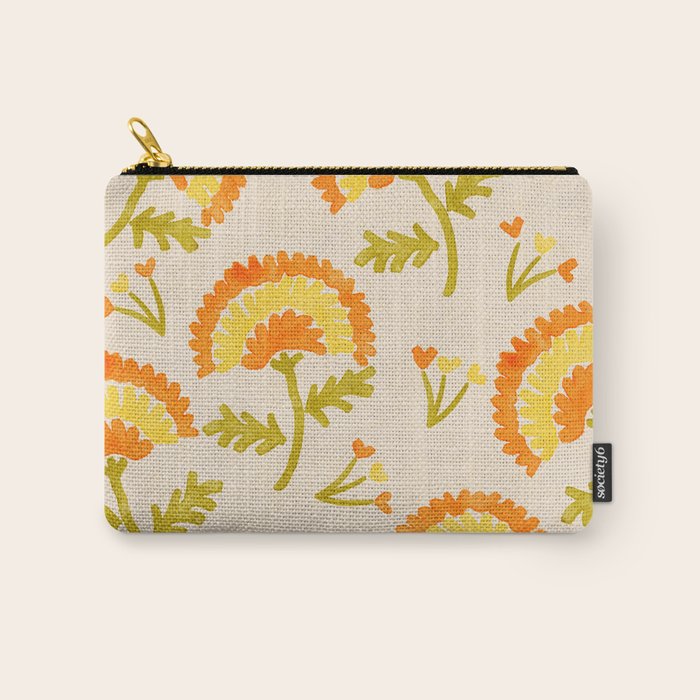 Marigold print- Mexico City Flower Market  Carry All Pouch Gallery Image 1