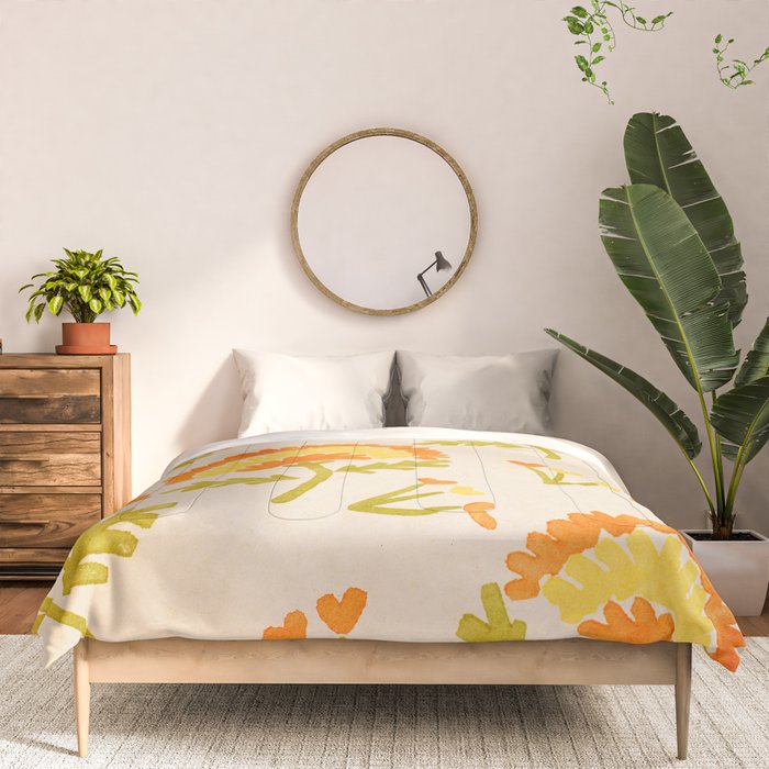 Marigold print- Mexico City Flower Market  Comforter Gallery Image 3